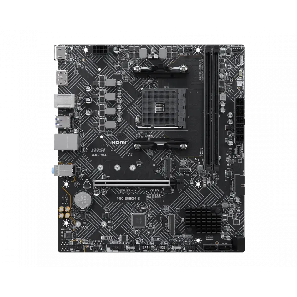 MSI PRO B550M-B AM4 DDR4 4600(OC) HDMI DP 2x M.2 USB 5Gbps mATX