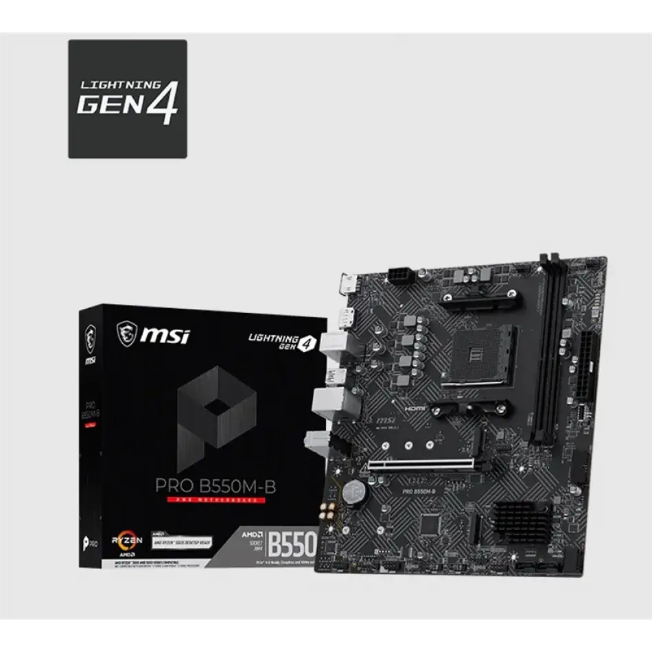 Msı Pro B550m-b Ddr4 4600mhz 1xhdmı 2xm.2 Matx Am4 (amd Am4 5000/5000g/4000g/3000/3000g Serileri İle Uyumlu)