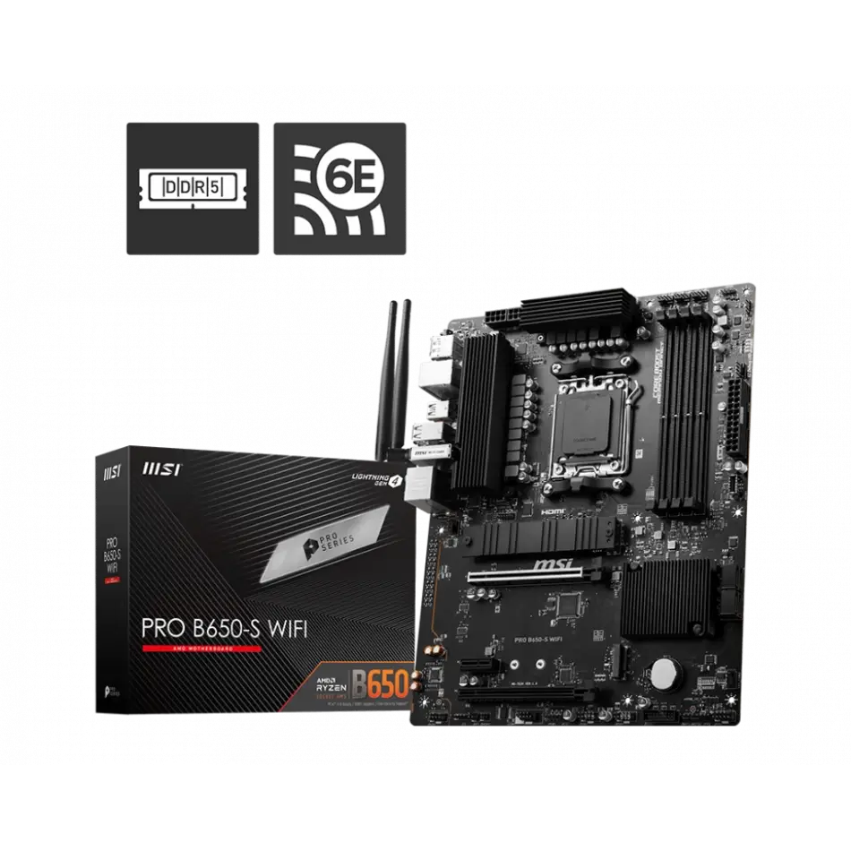 Msı Pro B650-s Wıfı Ddr5 7200(oc)mhz Hdmı Dp M.2 Atx Am5