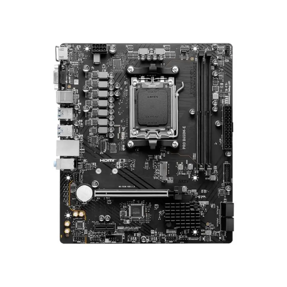 Msı Pro B650m-e Ddr5 6800mhz 1xvga 1xhdmı 1xm.2 Usb 3.2 Matx Am5(amd Am5 9000/8000/7000 Serileri İle Uyumlu)
