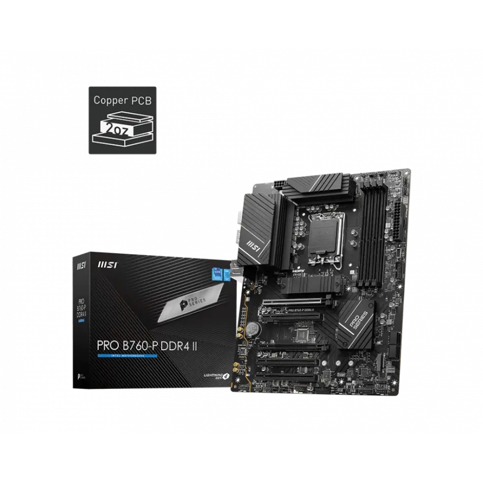 Msı Pro B760-p Ddr4 Iı 5333(oc) Pcı-e M.2 Hdmı Dp Atx 1700p