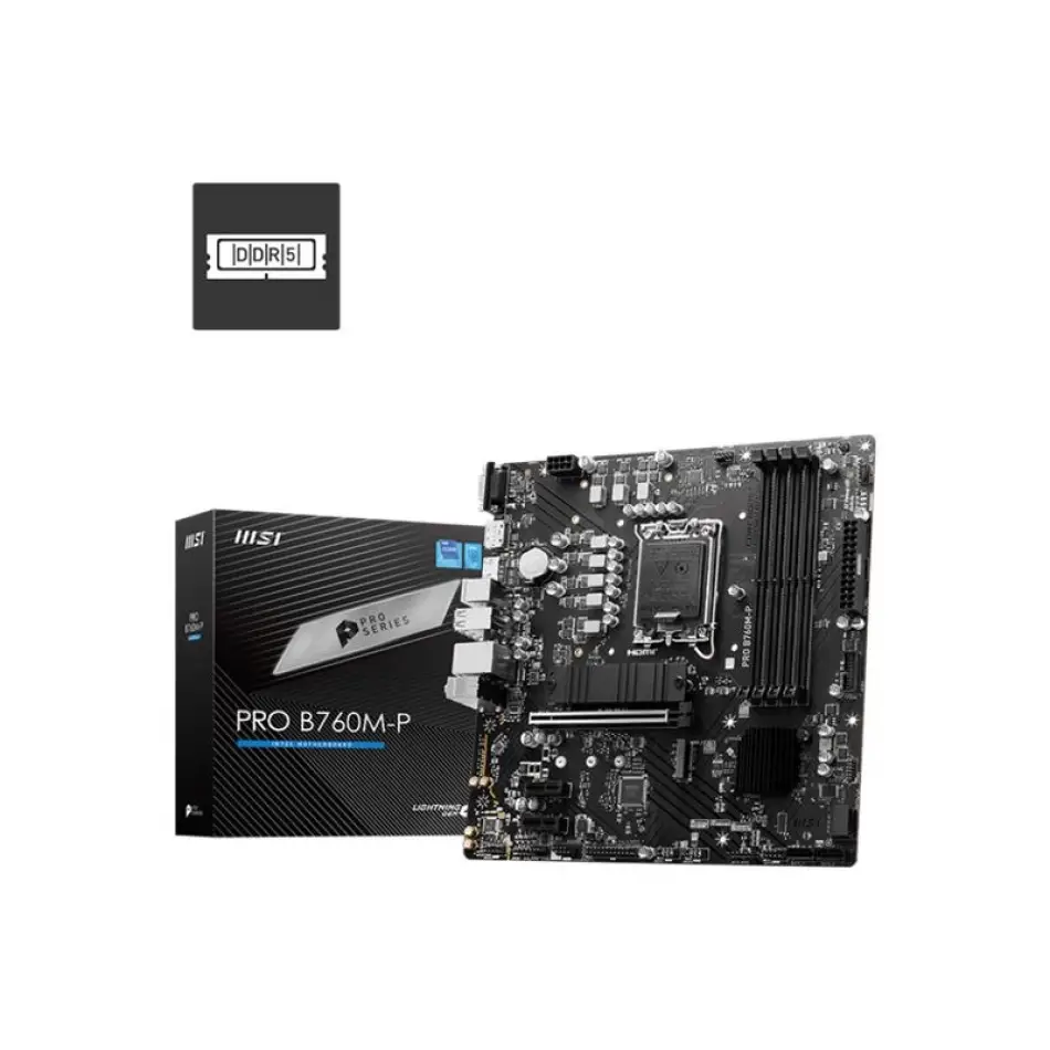 Msı Pro B760m-p Ddr5 6800mhz 1xvga 1xhdmı 1xdp 2xm.2 Usb 3.2 Matx 1700p (12. / 13. Ve 14. Nesil İşlemci Uyumlu)