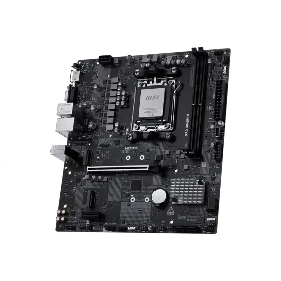 MSI PRO B840M-B AM5 DDR5 8000MHZ(OC) HDMI VGA 2X M.2 USB 5 GBS 2.5G LAN MATX