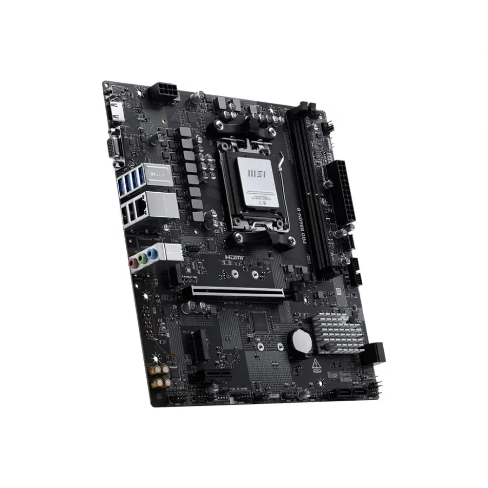 MSI PRO B840M-B AM5 DDR5 8000MHZ(OC) HDMI VGA 2X M.2 USB 5 GBS 2.5G LAN MATX