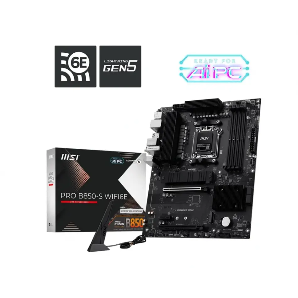 Msı Pro B850-s Wıfı6e Amd B850 Soket Am5 Ddr5