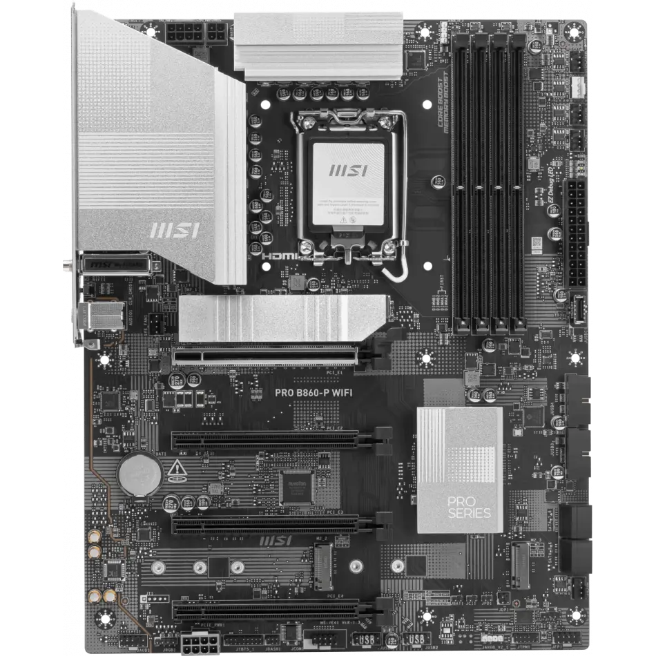 Msı Pro B860-p Wıfı Soket 1851 Ddr5 8600mhz(oc) 3xm.2 1x Tb4 Hdmı Dısplay 5g Lan Wıfı 7 Atx