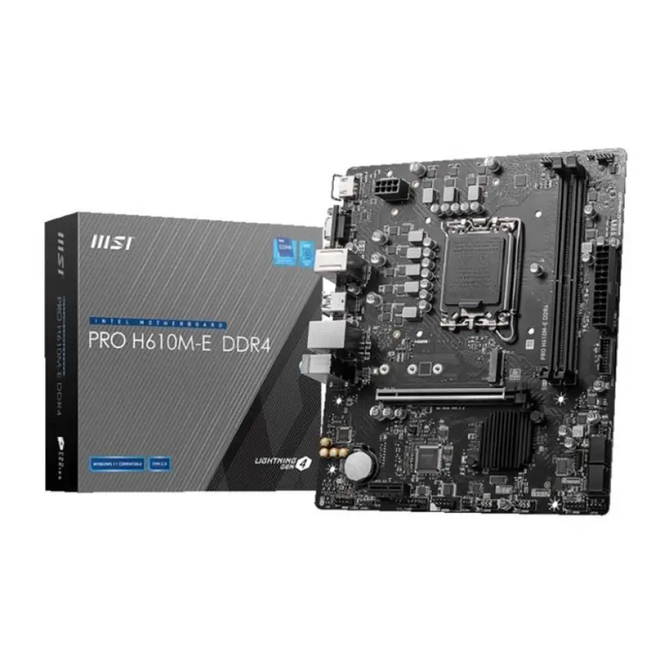 Msı Pro H610m-e Ddr4 3200mhz 1xvga 1xhdmı 1xm.2 Usb 3.2 Matx 1700p (12. / 13. Ve 14. Nesil İşlemci Uyumlu)