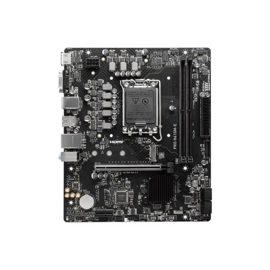 Msı Pro H610m-e Ddr5 5600mhz 1xvga 1xhdmı 1xm.2 Usb 3.2 Matx 1700p (12. / 13. Ve 14. Nesil İşlemci Uyumlu)