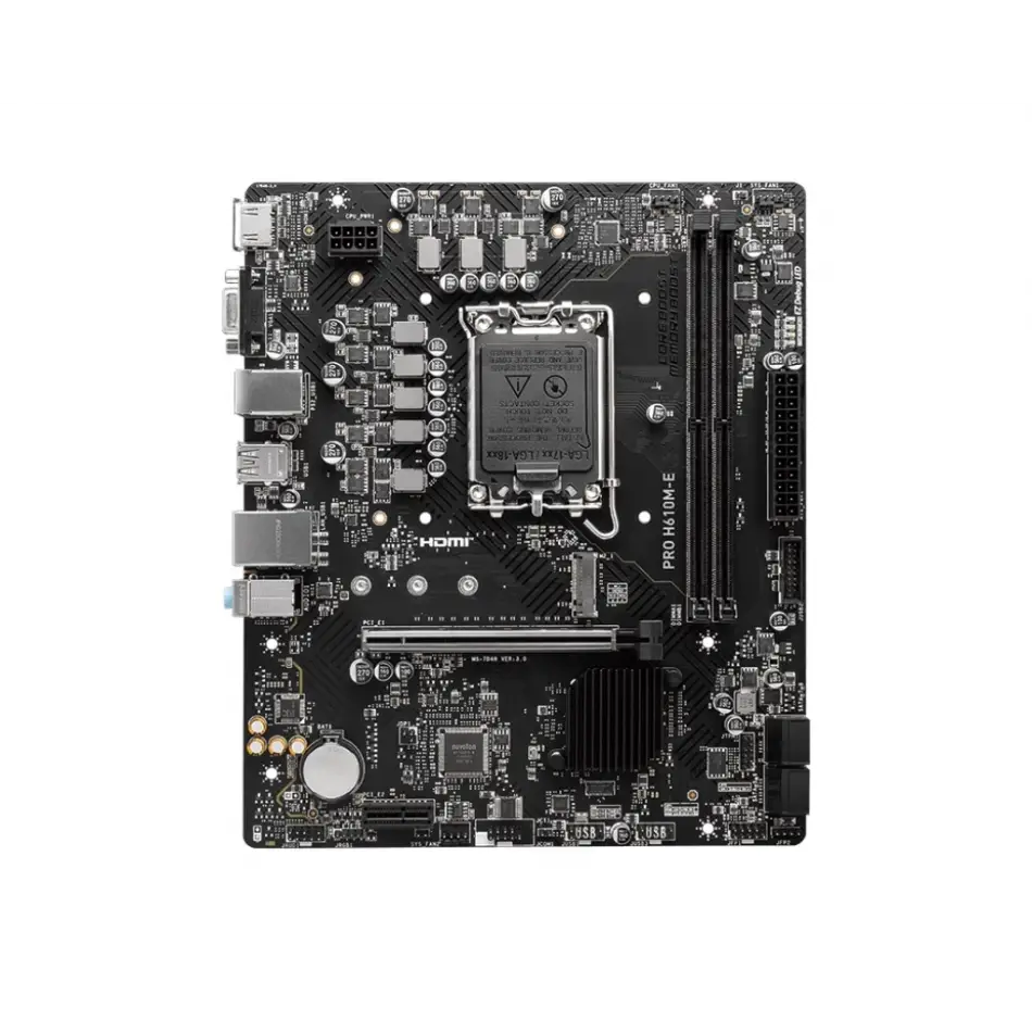Msı Pro H610m-e Ddr5 5600mhz(oc) Hdmı Vga M.2 Matx 1700p