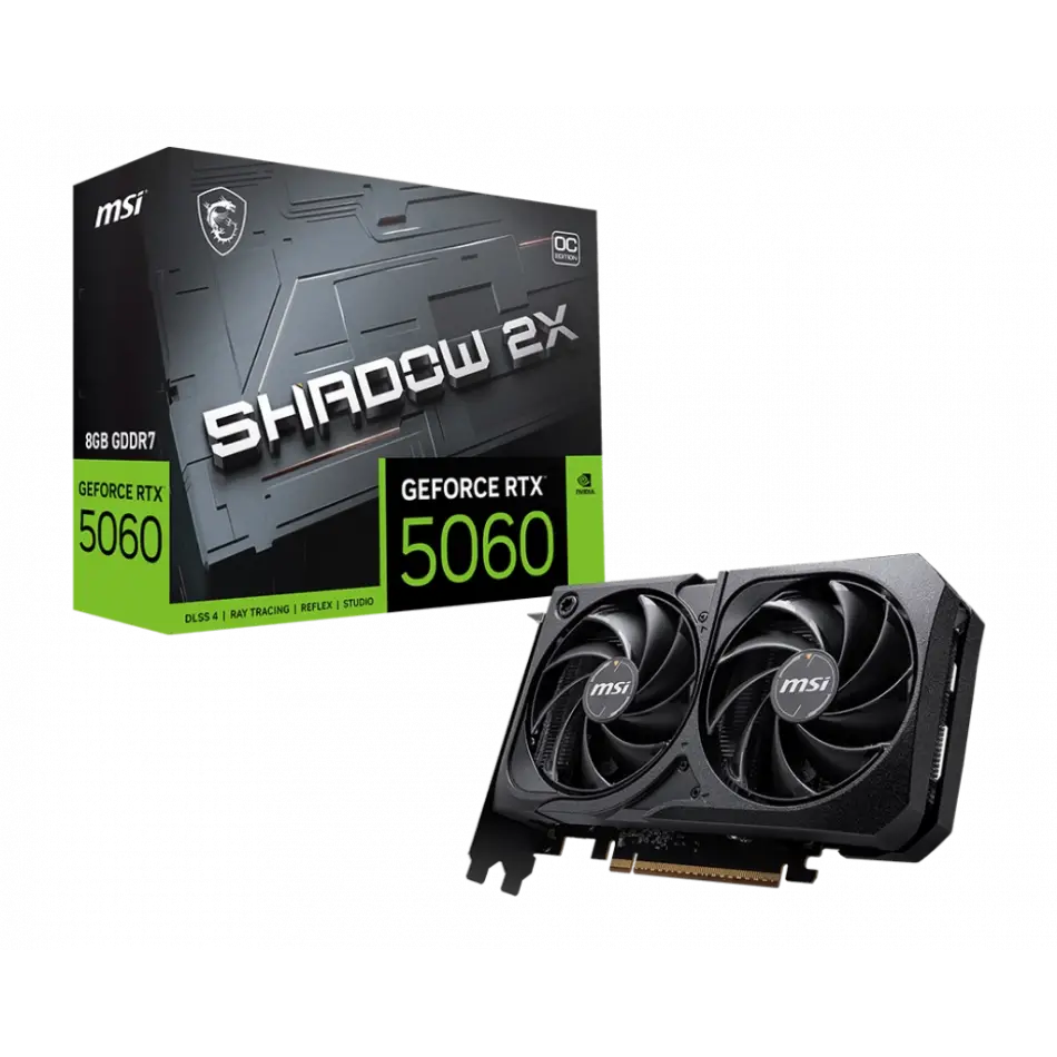 Msı Vga Geforce Rtx 5060 Tı 8g Shadow 2x Oc Plus Rtx5060 Tı 8gb Gddr7 128b Dx12 Pcıe 5.0 X16 (3xdp 1xhdmı)