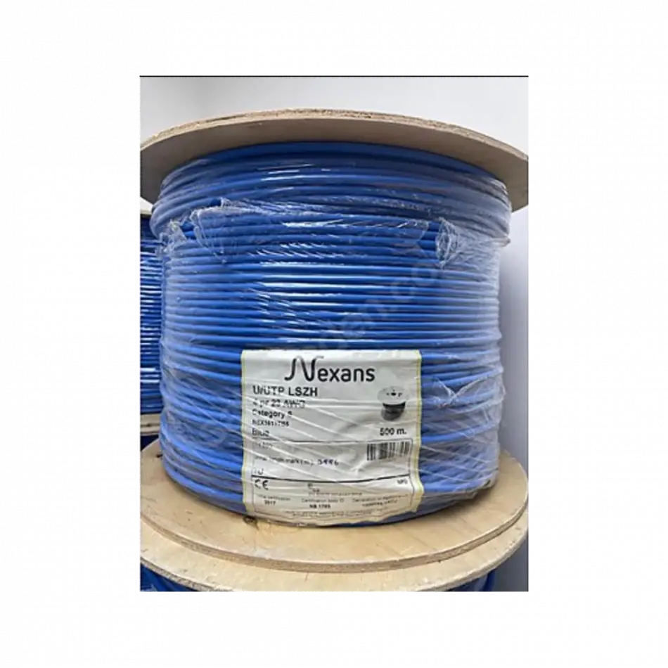 Nexans Nex1611tb5, Mavi, Cat6, 500m, 23awg (0,58mm), Utp, %100 Bakır, Lszh Halogen Free, Makara, Kablo