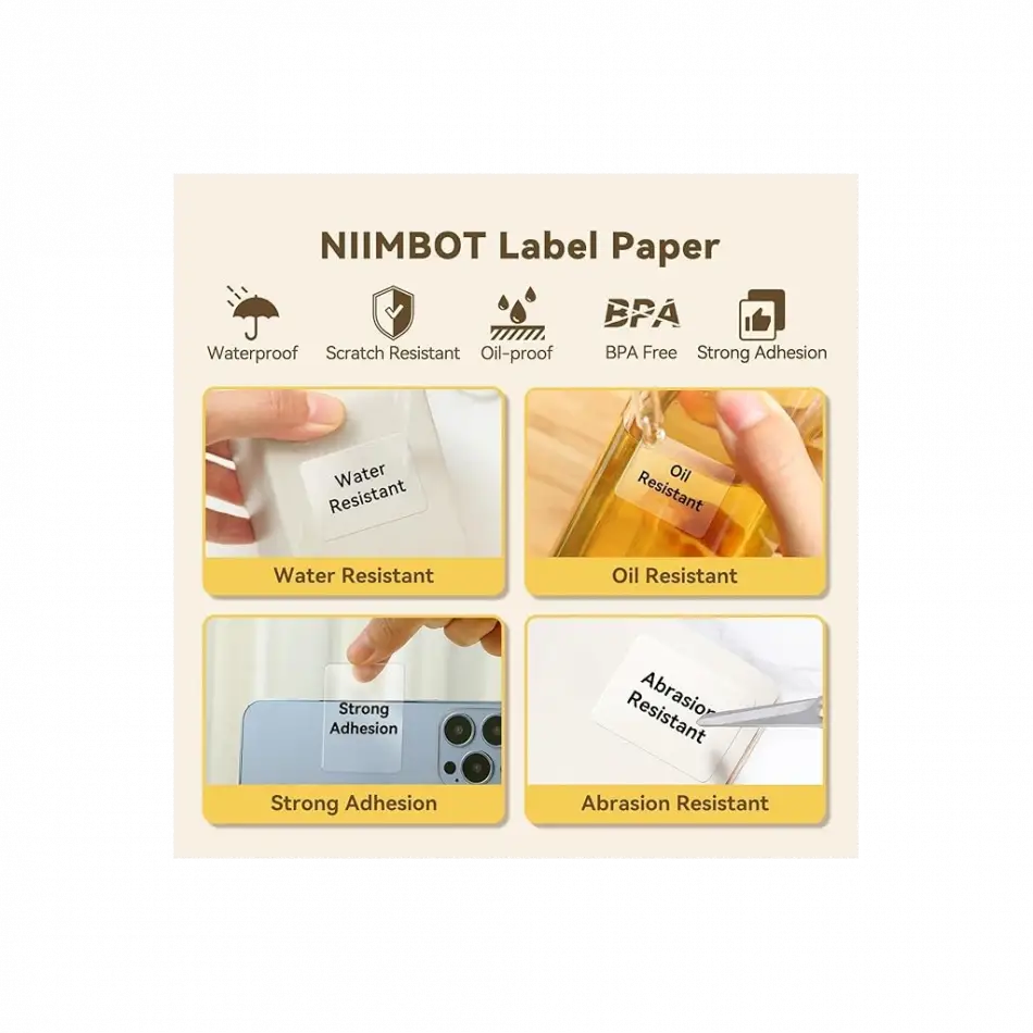 Nıımbot T40 Etiket 40mm X 60mm 125 Adet Şeffaf  (b1,b21s,b3s)