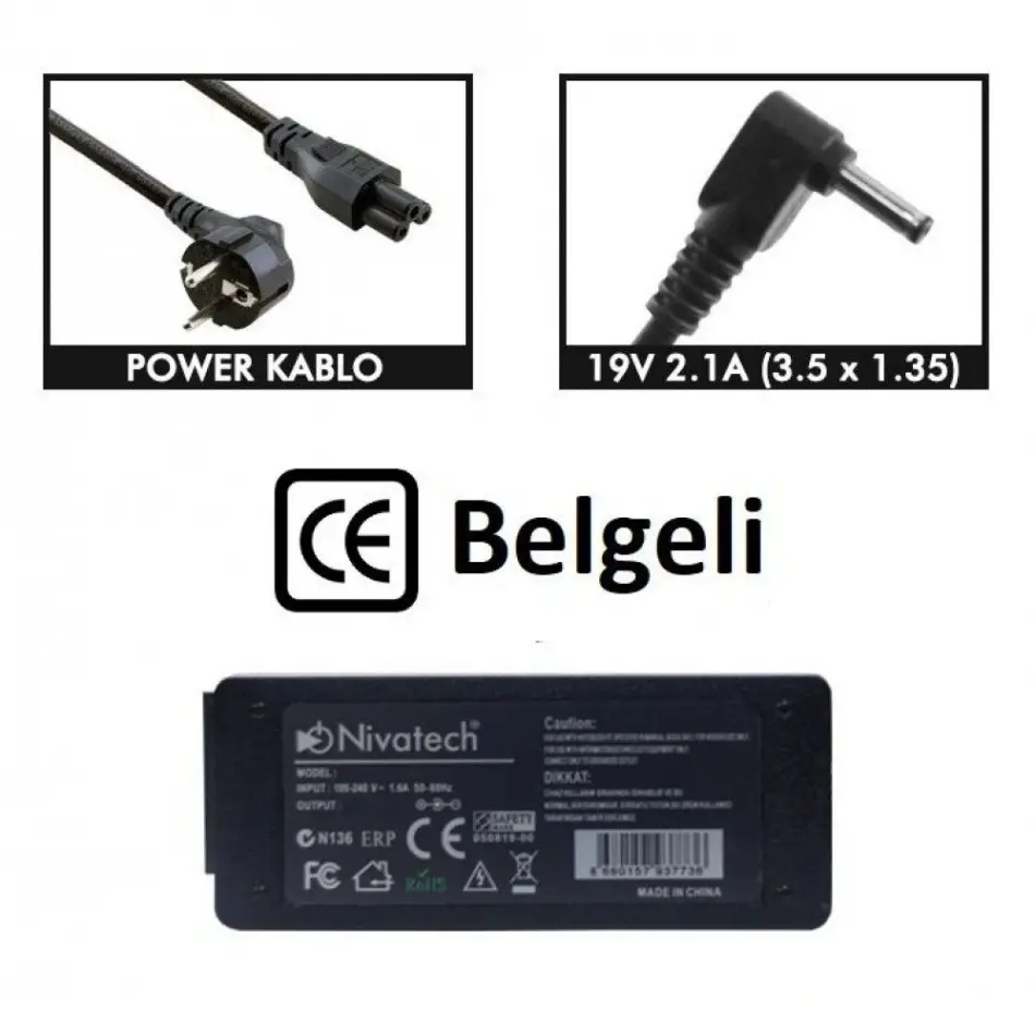Nivatech Bc963 Casper 19v 2,1a (3,5*1,355mm) Adapt