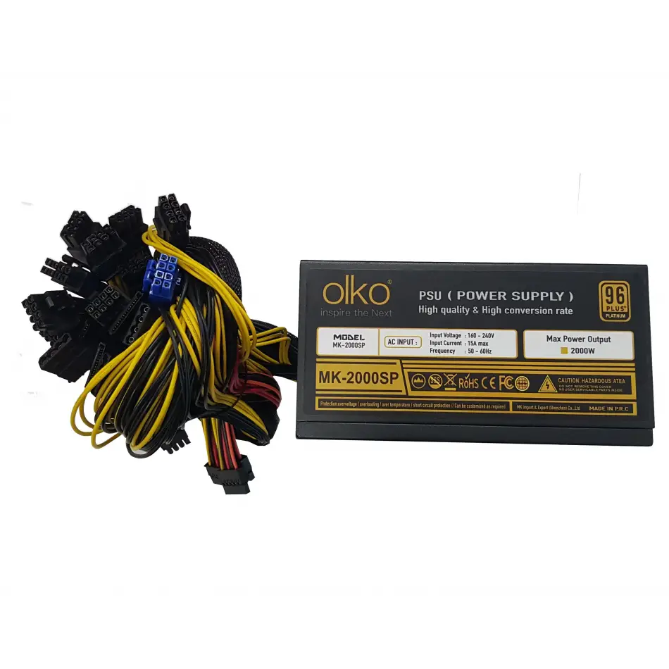 Olko 2000 W Power Supply 16xpcı-e(6+2pin), Mınıng