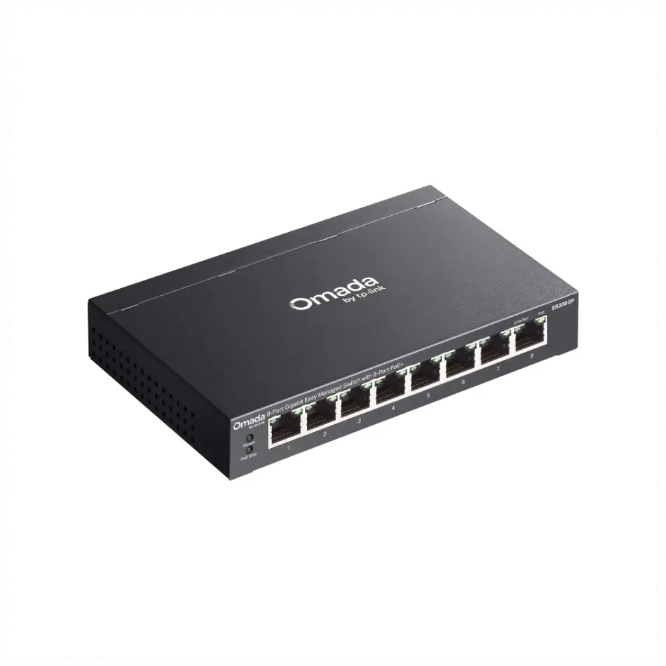Omada Es208gp, 8 Port, Gigabit Poe+, 64w, Yönetilebilir, Metal Kasa Switch