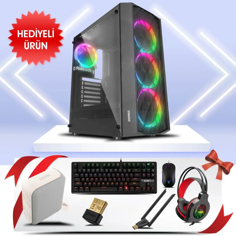 Panthera-01u, Amd Ryzen 5 5600, Mushkın 16gb Ddr4 Ram, Wd 512tb Nvme Ssd, Arktek 4gb Gddr5 Rx550 Ekran Kartı, 600w Kasa, Oem Paket (bol Hediyeli)