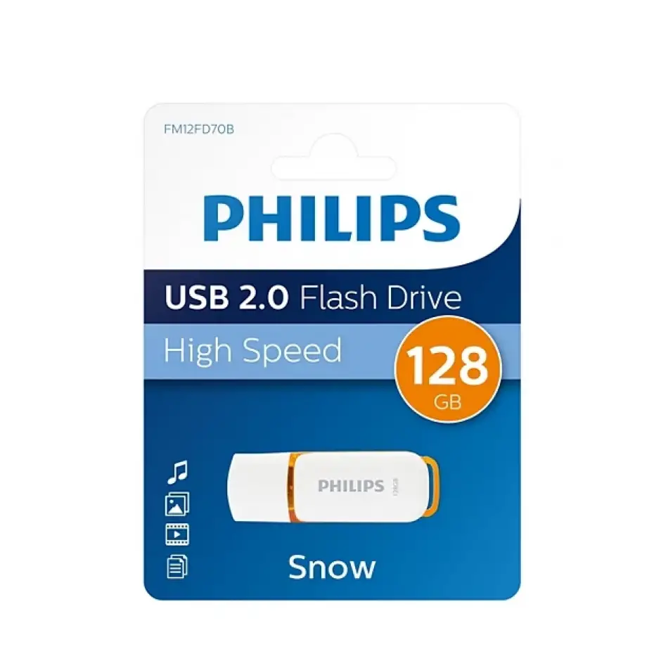 PHILIPS 128GB USB 2.0 SNOW TURUNCU FM12FD70B/00