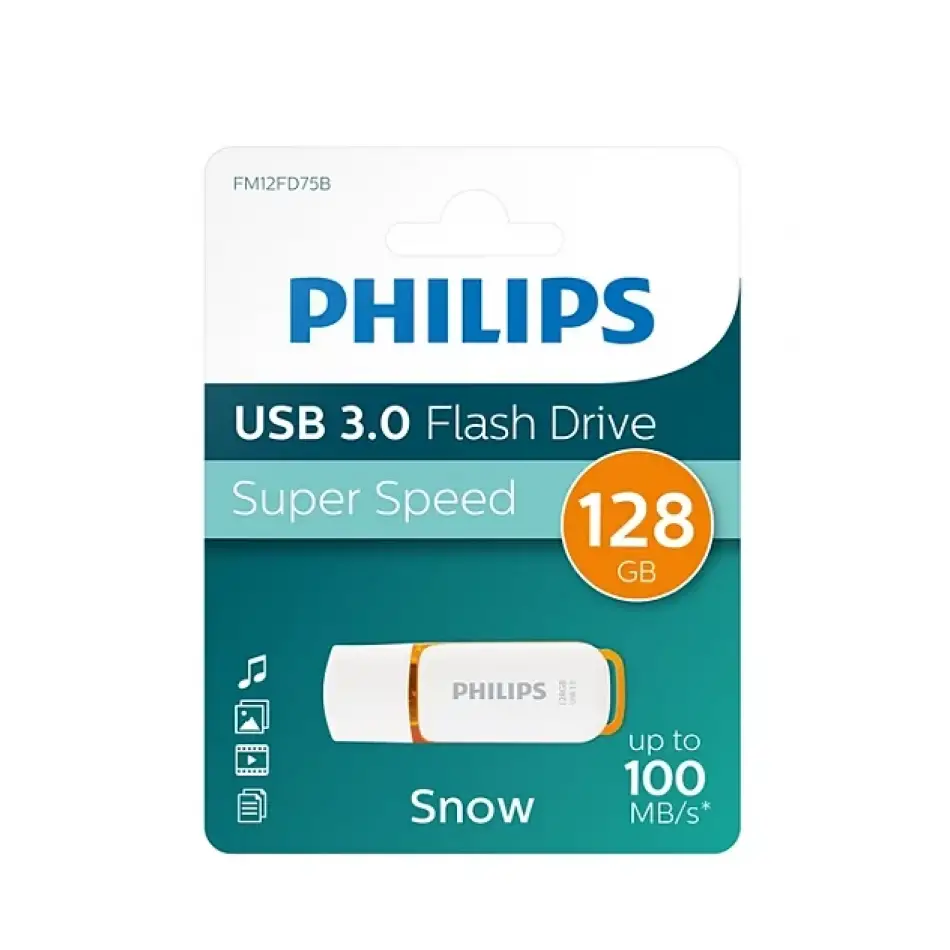 PHILIPS 128GB USB 3.0 SNOW TURUNCU FM12FD75B/00