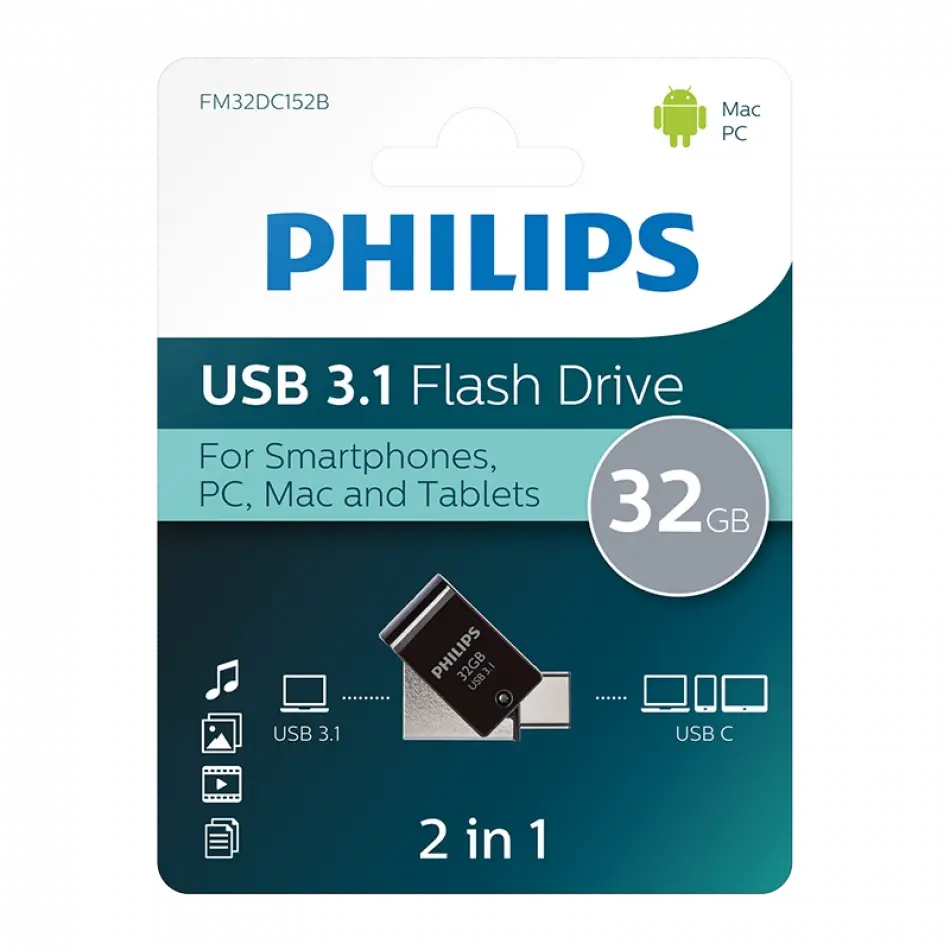 PHILIPS 32GB USB3.1 TYPE-C 100/150 MB/S FM32DC152B/00