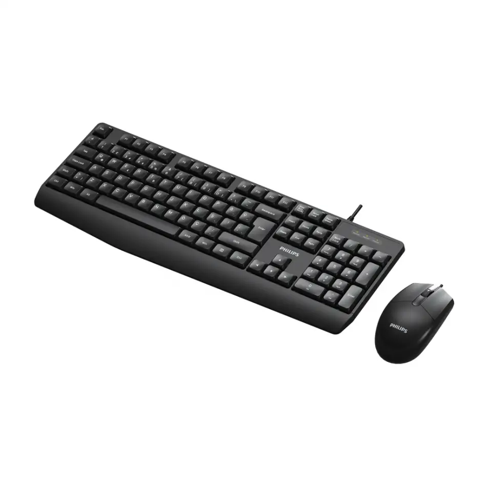 Phılıps Spt6237b, Siyah, Türkçe Q, Usb Kablolu, Klavye Mouse Set