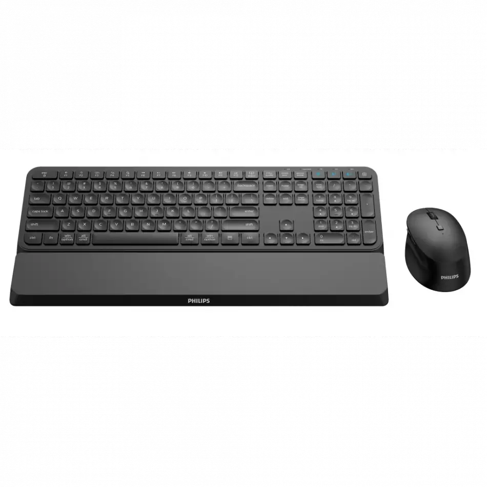 Phılıps Spt6607b, Siyah, Türkçe Q, 2.4ghz Ve Bluetooth Kablosuz, Bilek Destekli, Multimedya Klavye Mouse Set