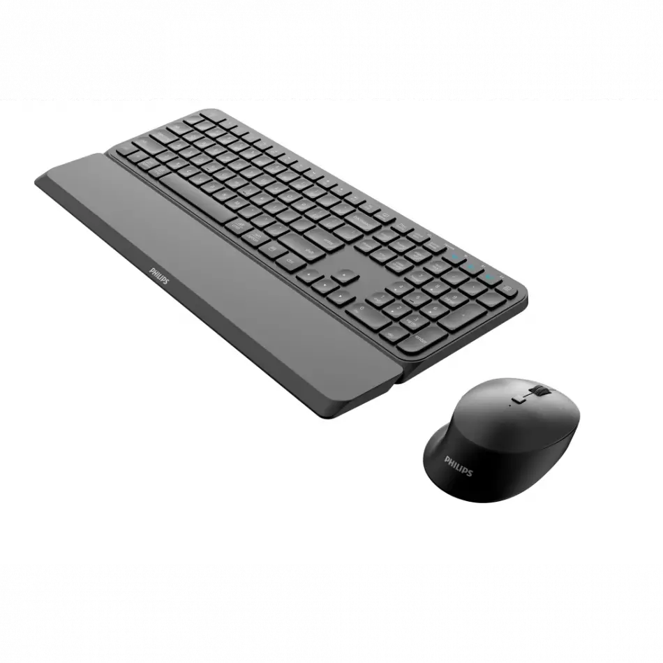 Phılıps Spt6607b, Siyah, Türkçe Q, 2.4ghz Ve Bluetooth Kablosuz, Bilek Destekli, Multimedya Klavye Mouse Set