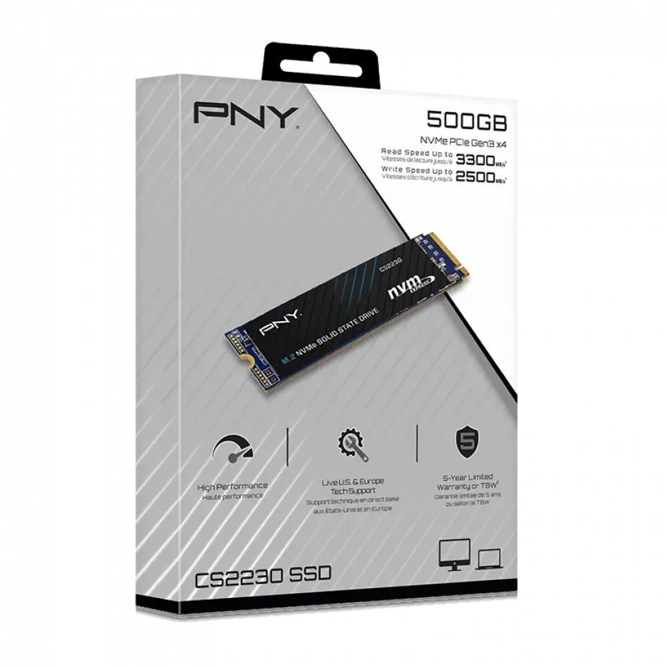 Pny Cs2230 500 Gb 3300/2500 Nvme Pcıe M.2 Ssd (m280cs2230-500-rb)