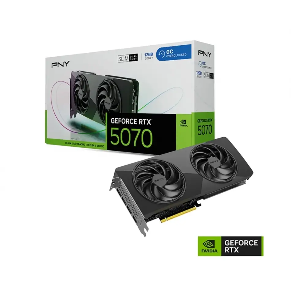 PNY GeForce RTX 5070 OC 12GB Dual-Fan Slim GDDR7 192Bit (VCG507012DFSXPB1-O)