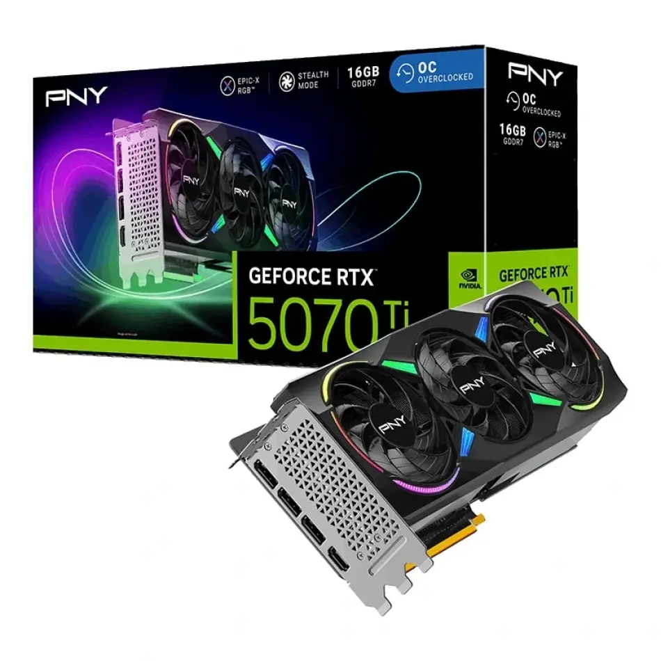 PNY RTX 5070 Ti EPİC-X ARGB OC 16GB GDDR7 256Bit (VCG5070T16TFXXPB1-O) Ekran Kartı