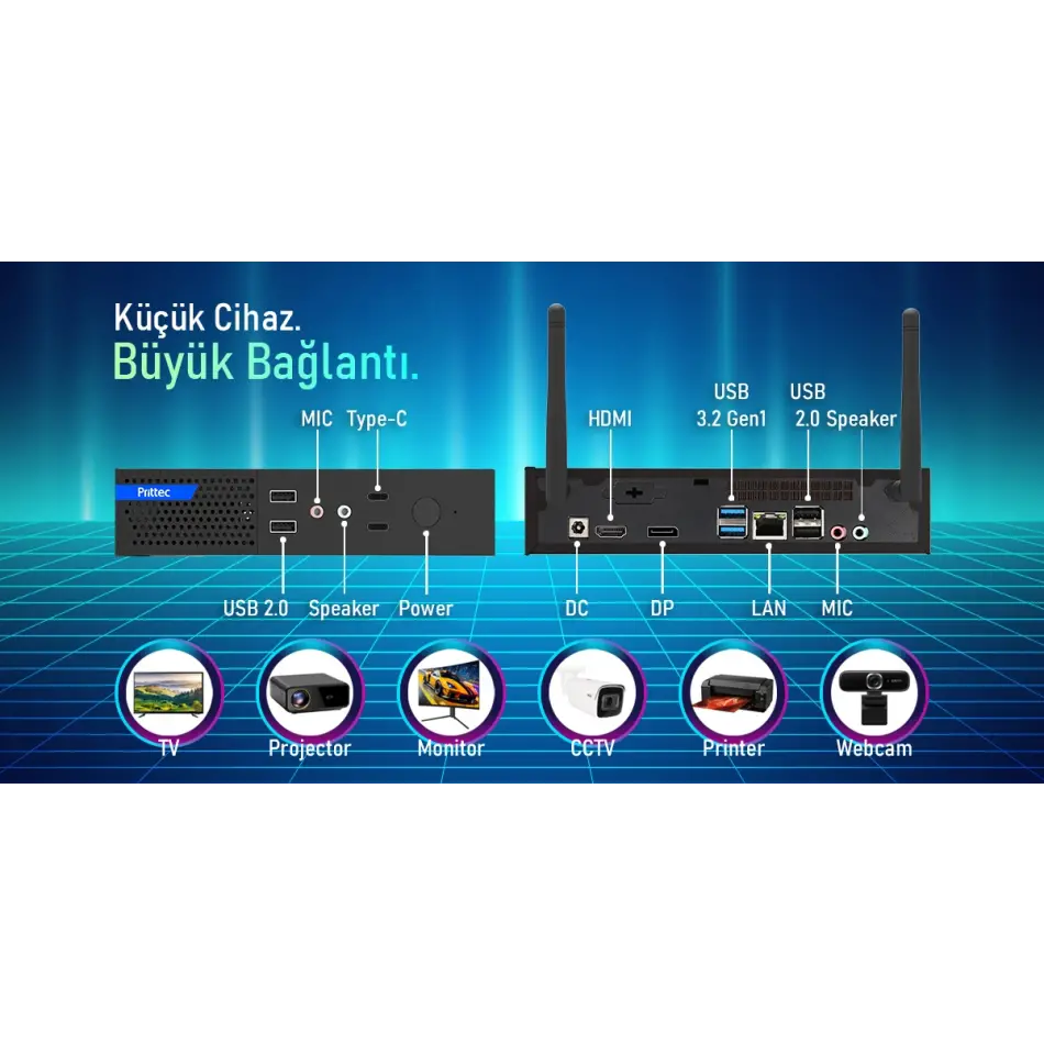 PRITTEC OX1 Q7-TH610L MINI PC I5-12400 / 8GB / 512 Nvme M2 / Free Dos