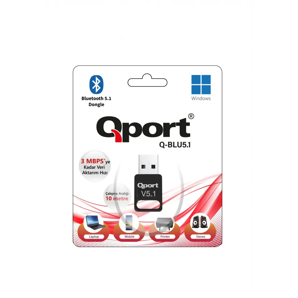Qport Q-blu5.1 Bluetooth 5.1 Usb Adaptör