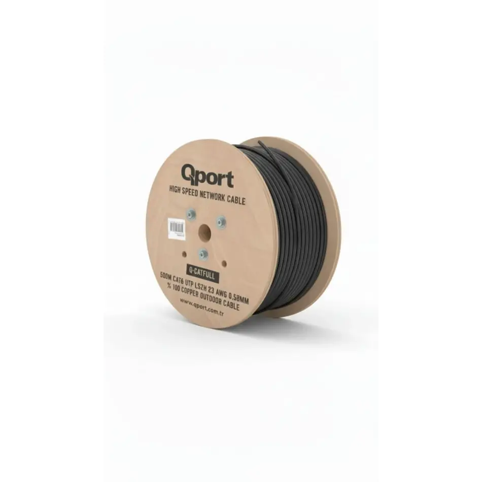 QPORT Q-CATFULL 23AWG 500 METRE CAT6 OUTDOOR SİYAH