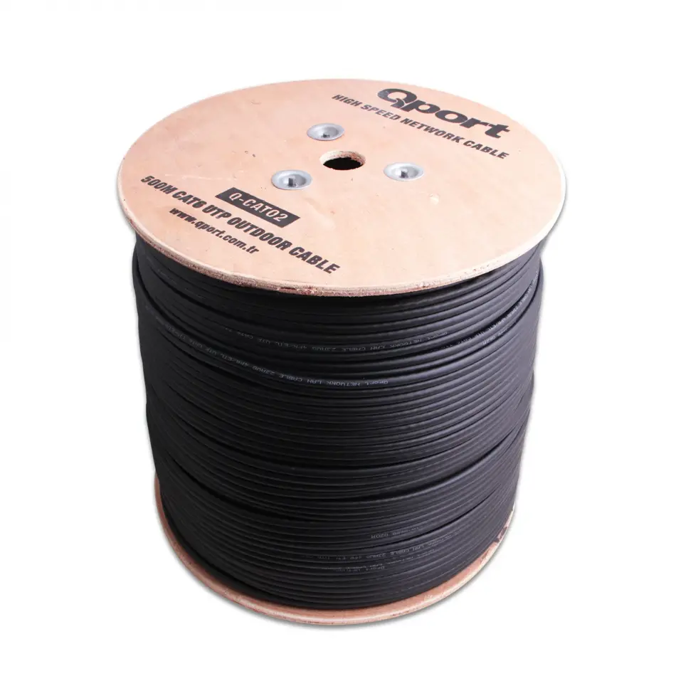 Qport Q-cato2 500m Cat6 Dış Ortam Siyah 23awg