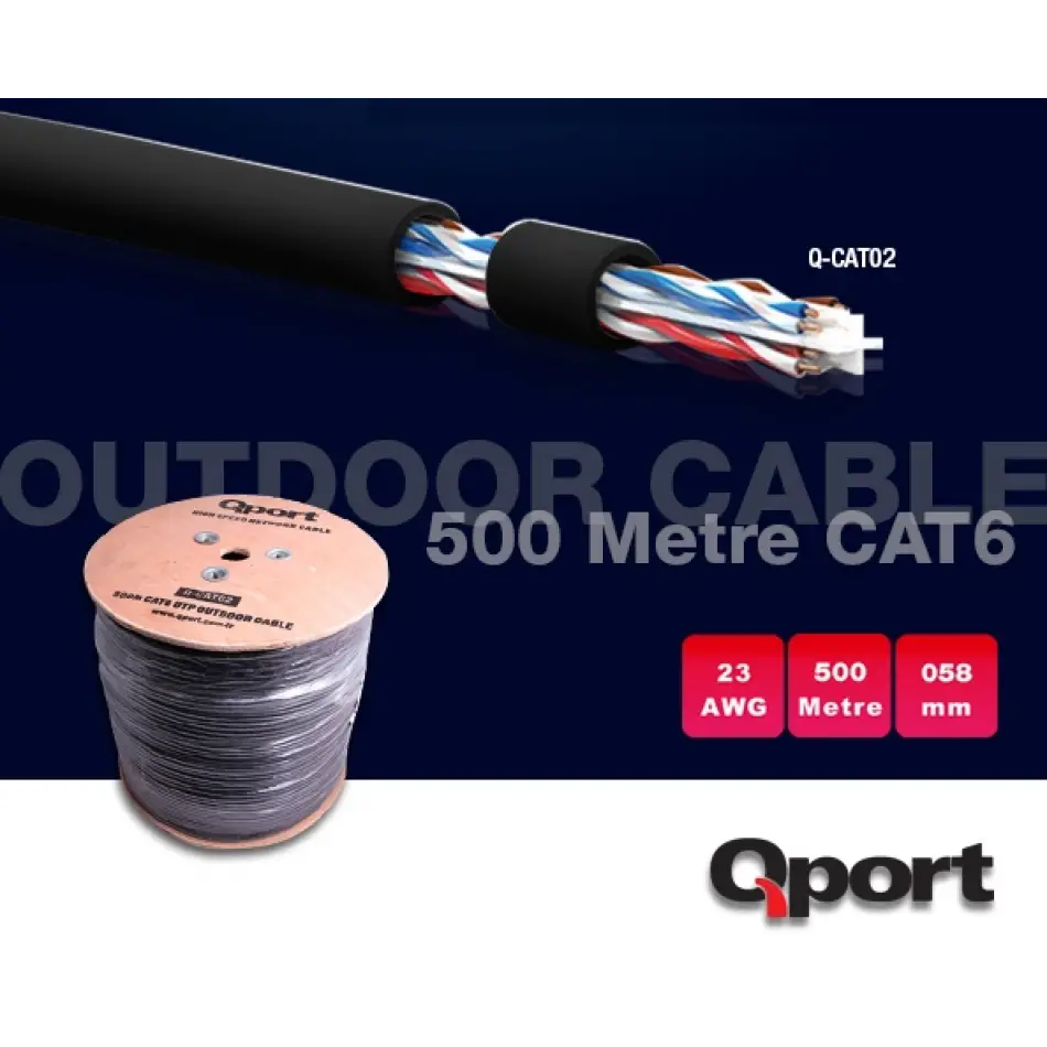 Qport Q-cato2 Cat6 23 Awg Utp 500m Outdoor Kablo