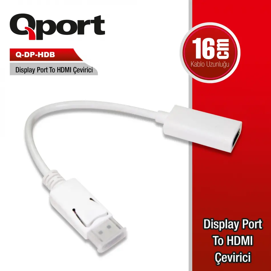 Qport Q-dp-hdb Dısplayport To Hdmı Çevirici