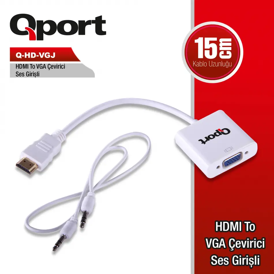Qport Q-hd-vgj Hvj Hdmı To Vga Çevirici