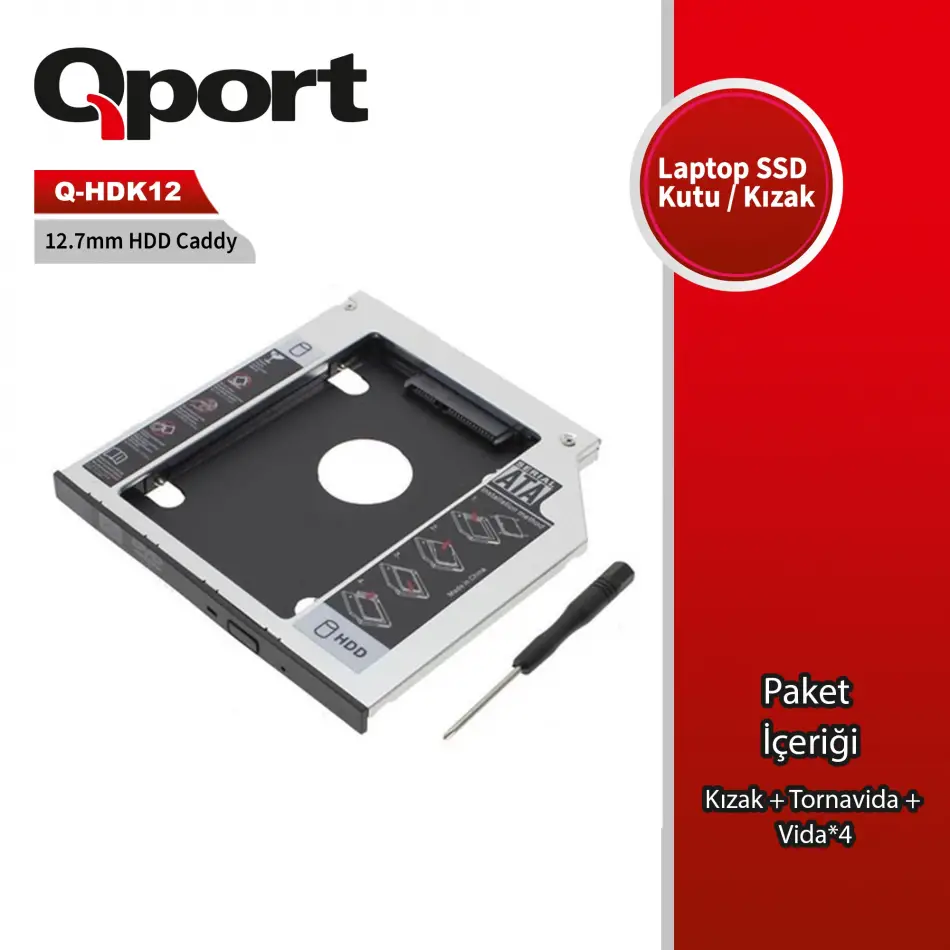 Qport Q-hdk12 2.5 Hdd/ssd Uyumlu Cevırıcı 12.7 Kızak