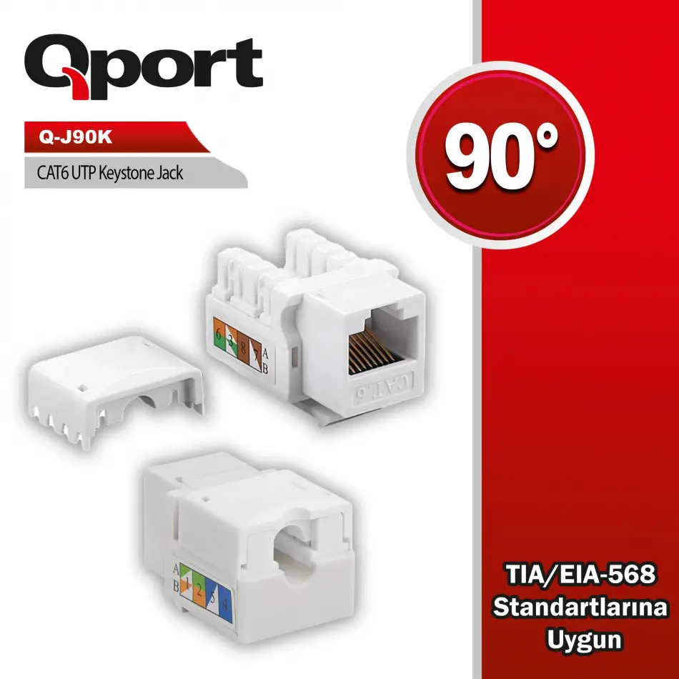 Qport Q-j90k  Cat6 90° Keystone Jack