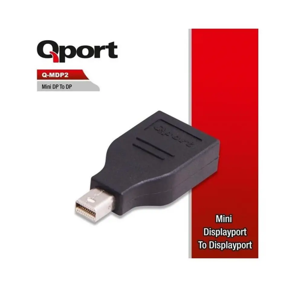 Qport Q-mdp2 Mini Display Port Erkek - Display Port Dişi Çevirici