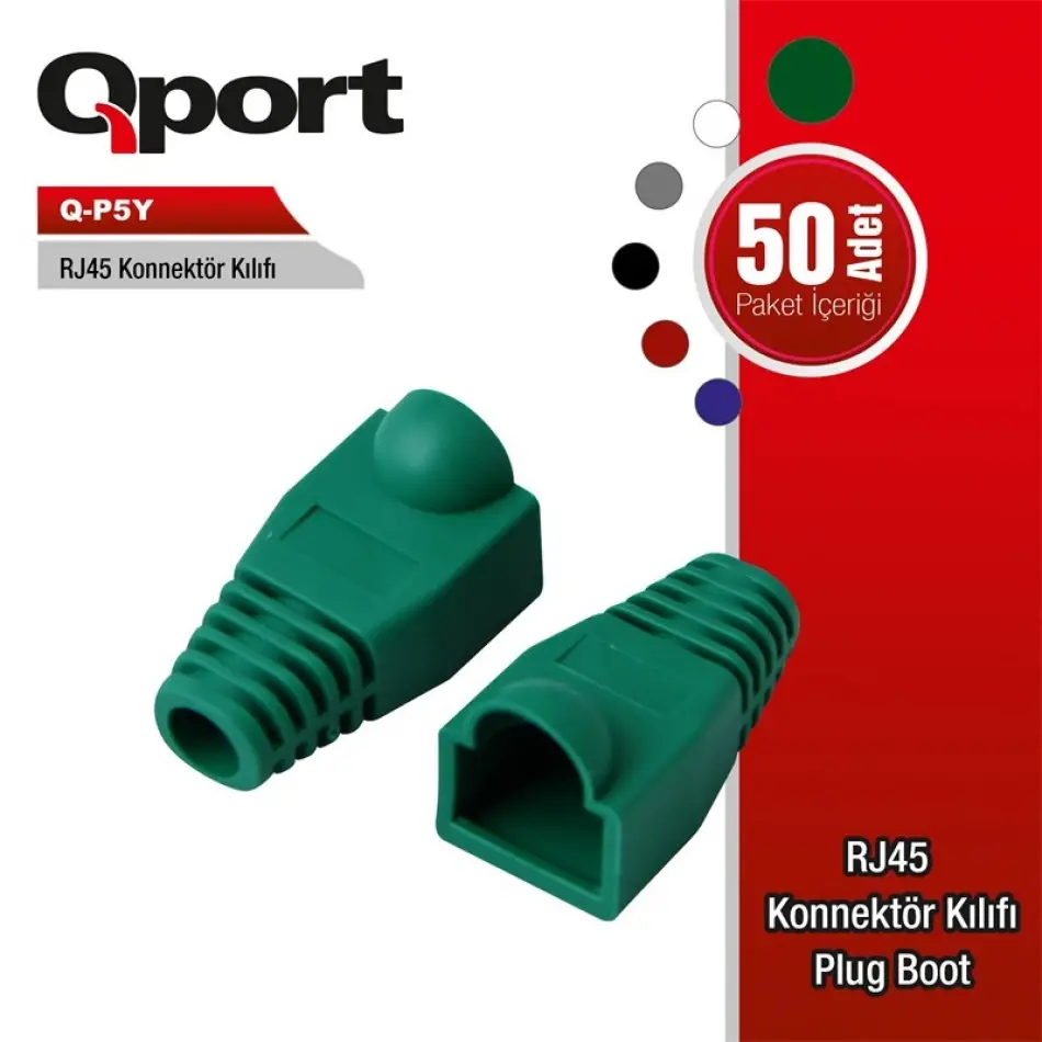 Qport Q-p5y 50 Li Yeşil Rj45 Kılıfı