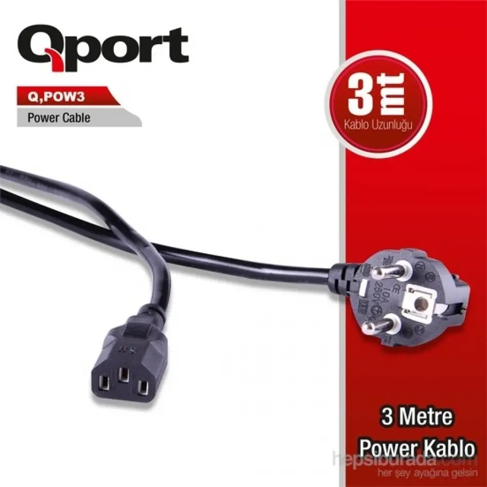 Qport Q-pow3 3m 075mm Power Kablo