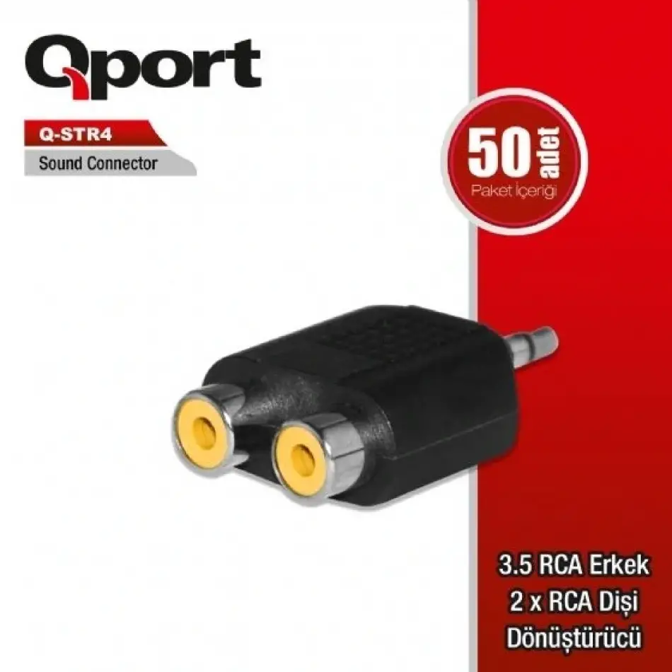 Qport Q-str4 3.5xrca Erkek 2xrca Dişi