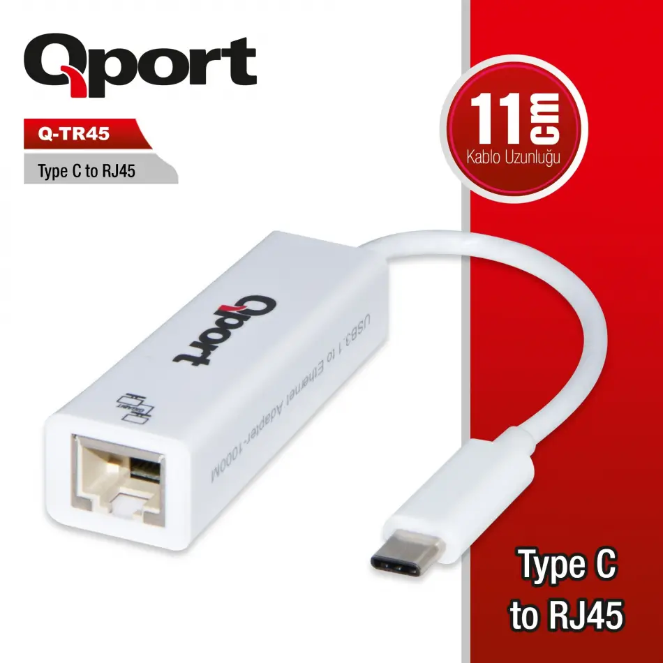 Qport Q-tr45 Tip-c=>rj45 Gigabit Çevirici