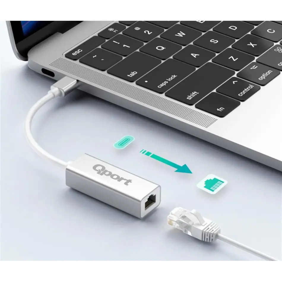 QPORT Q-TR45 TYPE-C TO RJ45 ETHERNET CEVIRICI
