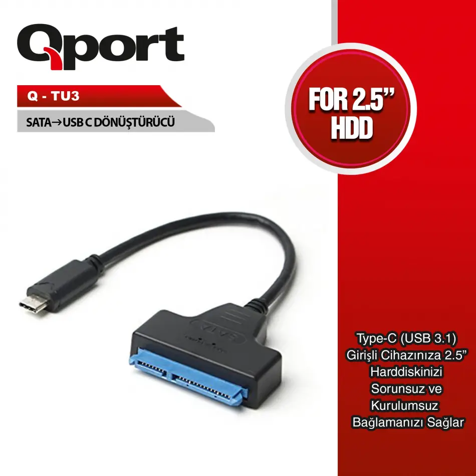 Qport Q-tu3 Usb3.1 Type-c To Sata Cevırıcı