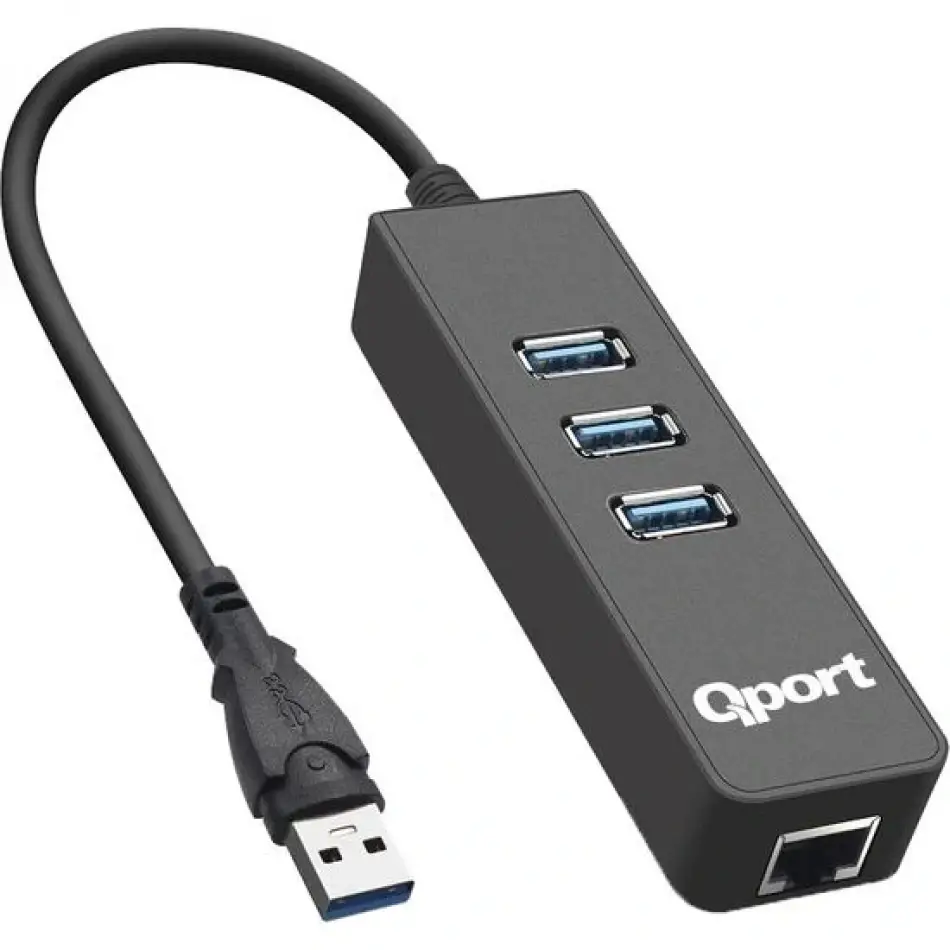 Qport Q-u3g Usb3.0=>gigabit Ethernet+3*usb3.0 Hub