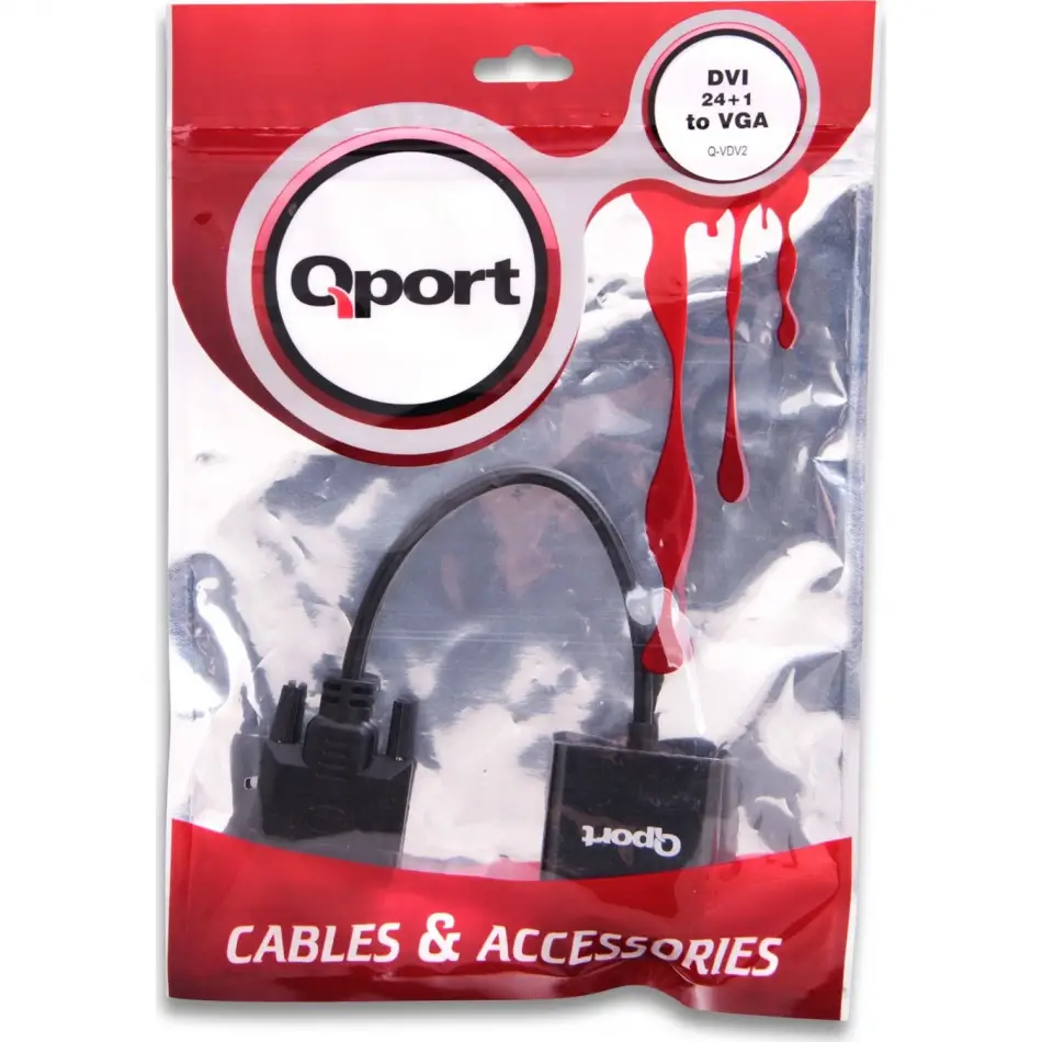 Qport Q-vdv2 16cm Dvı(24+1)=>vga (d)aktif Çevirici