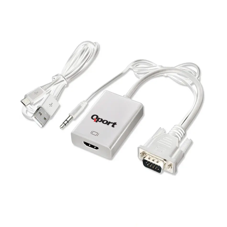 Qport Q-vh  Vga(e )=>hdmı D Çevirici+ses Kabloları
