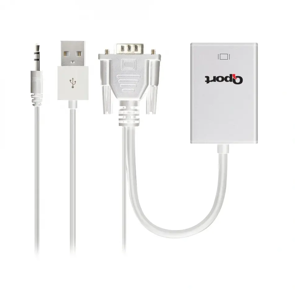 Qport Q-vh  Vga(e )=>hdmı D Çevirici+ses Kabloları