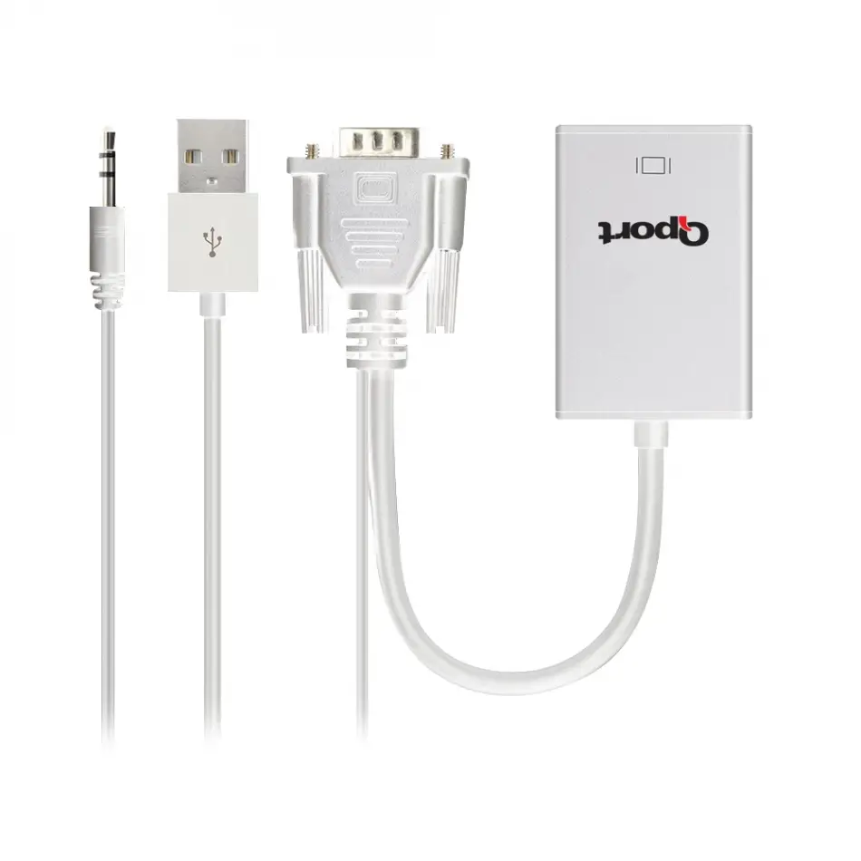 Qport Q-vh Vga To Hdmı Çevirici + Ses Kablosu